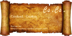 Csobai Csaba névjegykártya