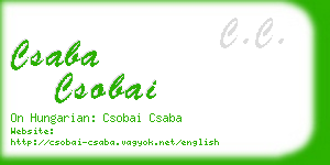 csaba csobai business card